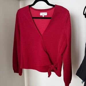 Madewell Red Wrap Blouse